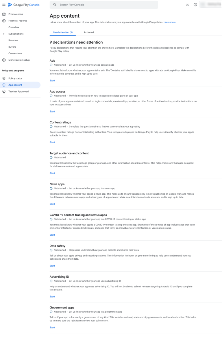 Updating App content - policy and programs in Google Play Console ...